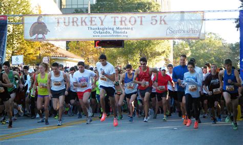 The Seniors First Annual Turkey Trot 5k is one of the oldest and largest fun runs held in Orlando. . Seniors first turkey trot results